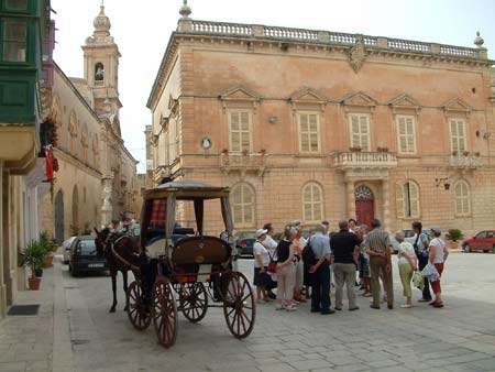 Horse and cart rides in Mdina, Malta