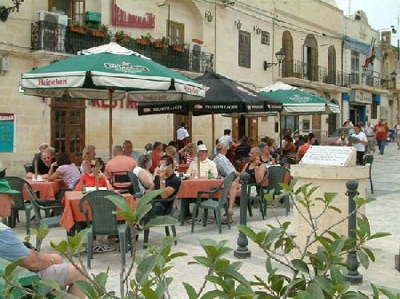 A pavement cafe in Marsaxlokk